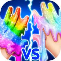 Rainbow vs Unicorn Makeup Slime