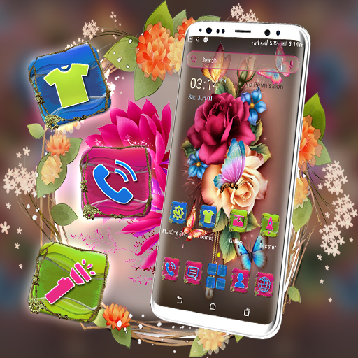 Rose Butterfly Launcher Theme icon