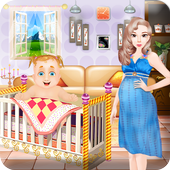 Newborn birth baby games icon