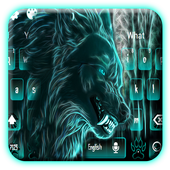 ikon Tema Keyboard Neon Wolf