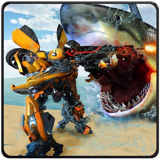 Robot Shark Hunting : Car Robot Transformation 3D icon