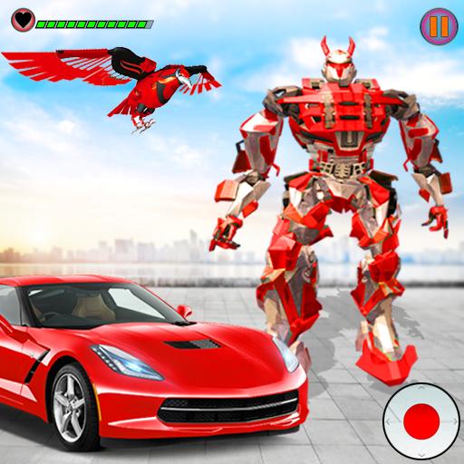 Flying Falcon Squad Car Robot Games - Shoot 'em up icon
