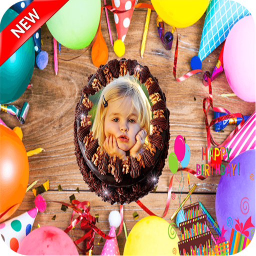 Photo and Name on Birthday Cake-New icon