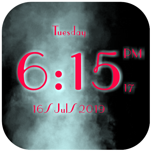 Smoke digital clock live wallpaper icon