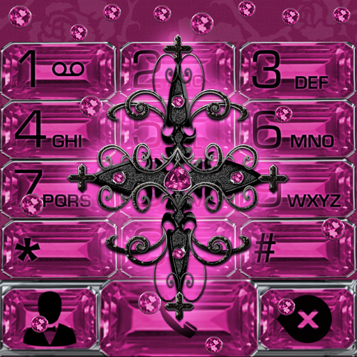 Ruby Pink Gothic Cross Dialer theme icon
