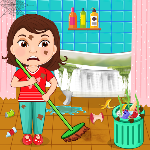 Baby Girl Cleaning House icon