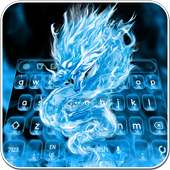 Blue Fiery Dragon Keyboard Theme