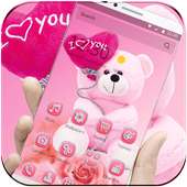 Tema Pink Teddy Bear Love