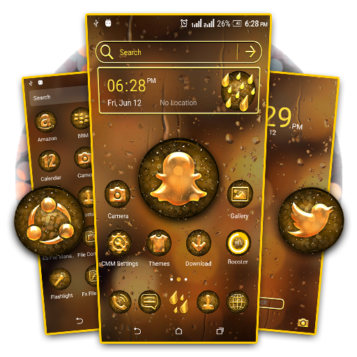 Glass Bokeh Water Drop Theme أيقونة