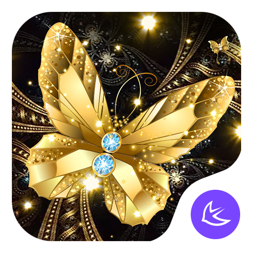 Shine Golden Fantastic Butterfly-APUS Launcher icon