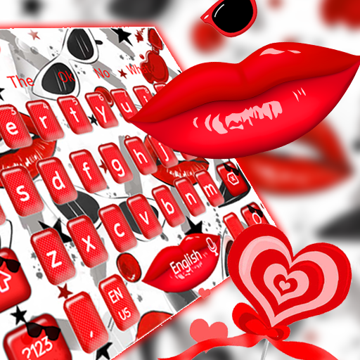 Glossy Red Lips Keyboard Theme icon
