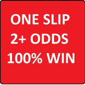 ONE SLIP 2+ ODDS 100% WIN icon
