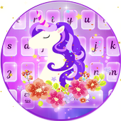 Purple Galaxy Unicorn Keyboard Theme icon
