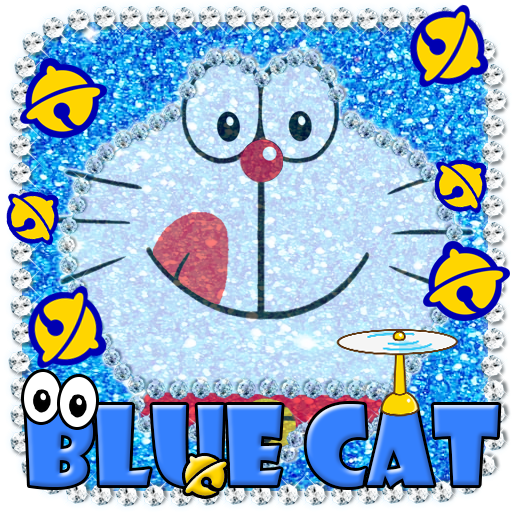 Kawaii Blue Cat Diamond Theme icon