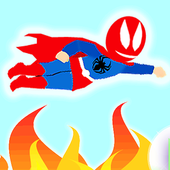 Spider hero man flying game icon