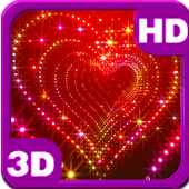Tunnel Glitter Spark Heart 3D أيقونة