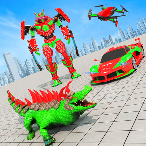 Crocodile Car Robot Games icon