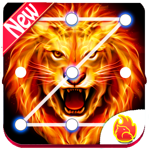 Roaring Fire Lion Lock Lock Screen, Lion wallpaper icon