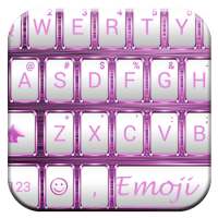 Emoji Keyboard Frame WhitePink on 9Apps