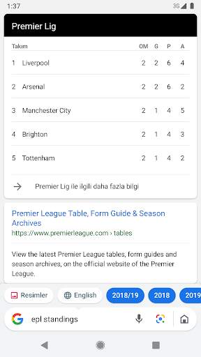 Google Go screenshot 2