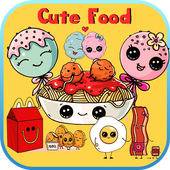 How to draw cute food characters icon