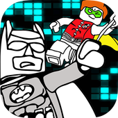 How to color bat superhero man icon