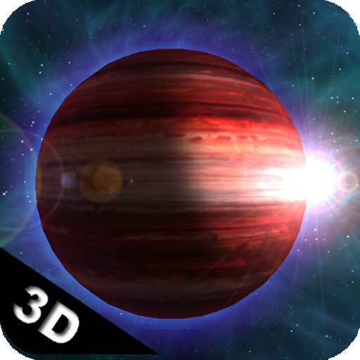 Giant Red Planet &amp; Sun 3D icon