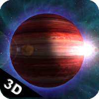 Giant Red Planet & Sun 3D