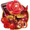 3D Gilt Red Rose Theme on 9Apps