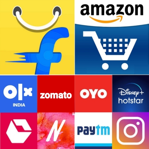 All in one shopping &amp; all in one social media app icon