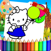 Coloring Pages Funny Hello Kity icon