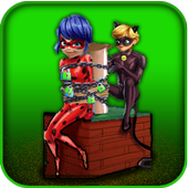 Cat Noir Saving Ladybug icon