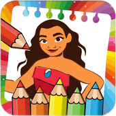 Princess maona coloring book game icon