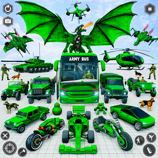 Army Bus Dragon Robot Car Game icon