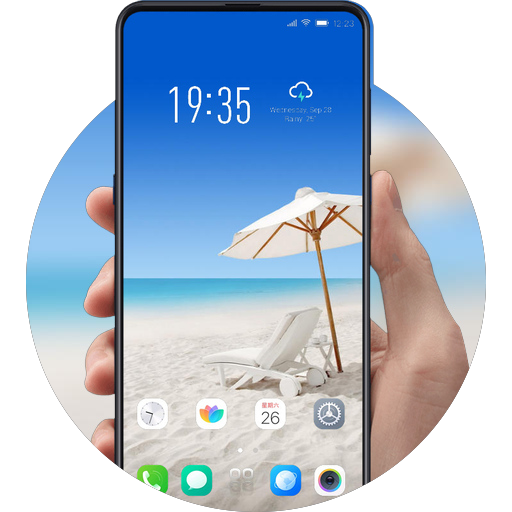 ikon Theme for Y15 HD Beach Sun Wallpaper