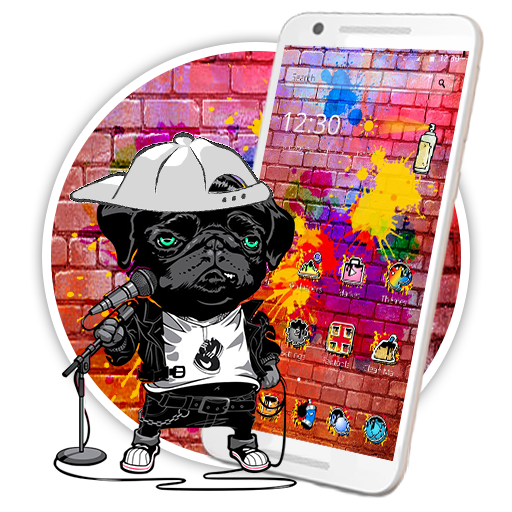Multicolored Graffiti Pup Theme أيقونة