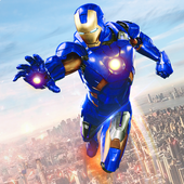 Flying Iron Robot Superhero Fighting City Rescue icon