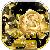 Golden Butterfly Rose Keyboard icon