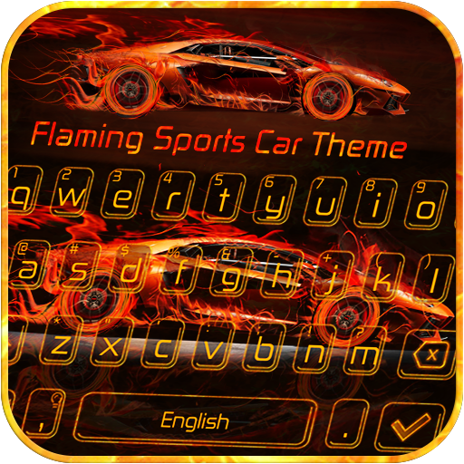 Flaming Sports Car Keyboard Theme icon