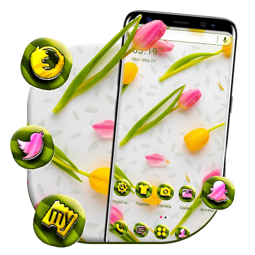 Yellow Pink Tulips Launcher Theme icon