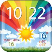 Colorful Clock Weather Widget on 9Apps