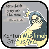 ikon Kartun Muslimah Status WA