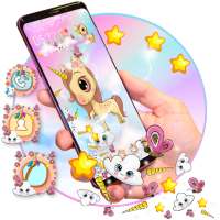 3D Cute Rainbow Unicorn Theme
