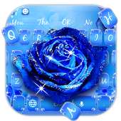 Shiny Blue Rose Keyboard on 9Apps