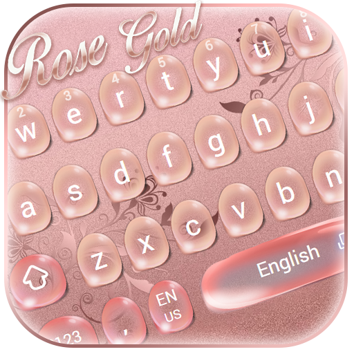 Beautiful Rose Gold Water Drops Keyboard Theme icon