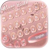 Beautiful Rose Gold Water Drops Keyboard Theme