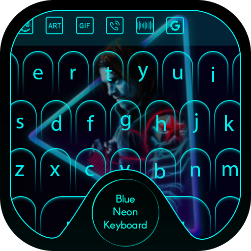 Blue Neon Keyboard Theme icon