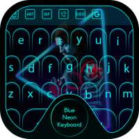 Blue Neon Keyboard Theme on 9Apps