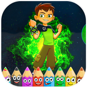 Coloring ben ten aille icon