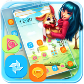 Cute Girl Dog Theme icon